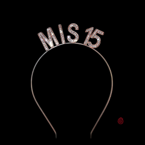 VINCHA MIS 15 ROSA GOLD X 1